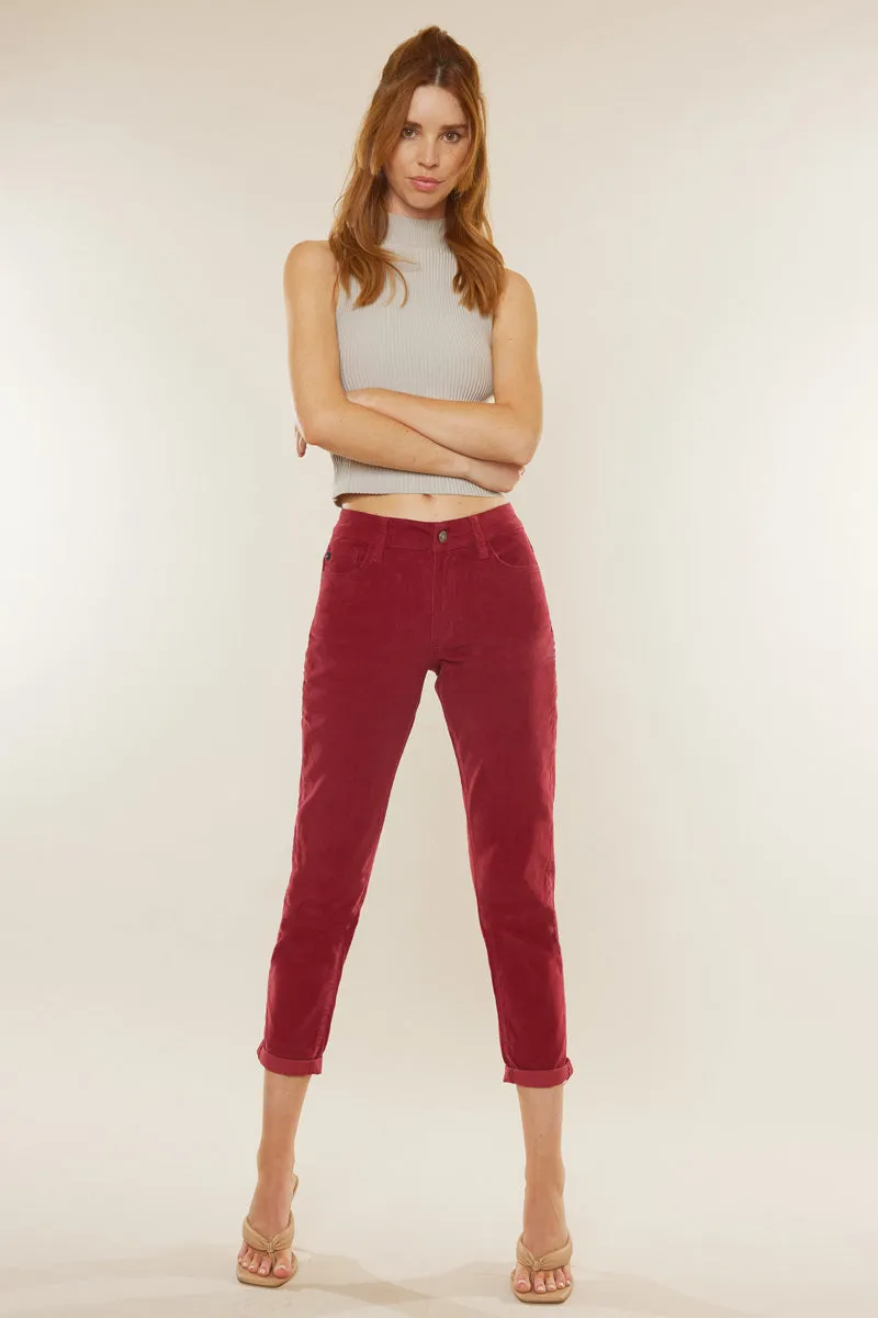 Leah High Rise Corduroy Mom Jeans