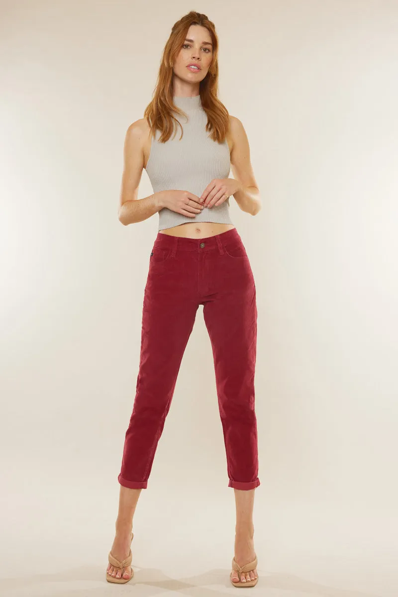 Leah High Rise Corduroy Mom Jeans