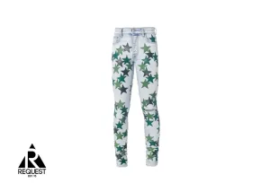 Leather Star Applique Chemist Denim "Sky Indigo"