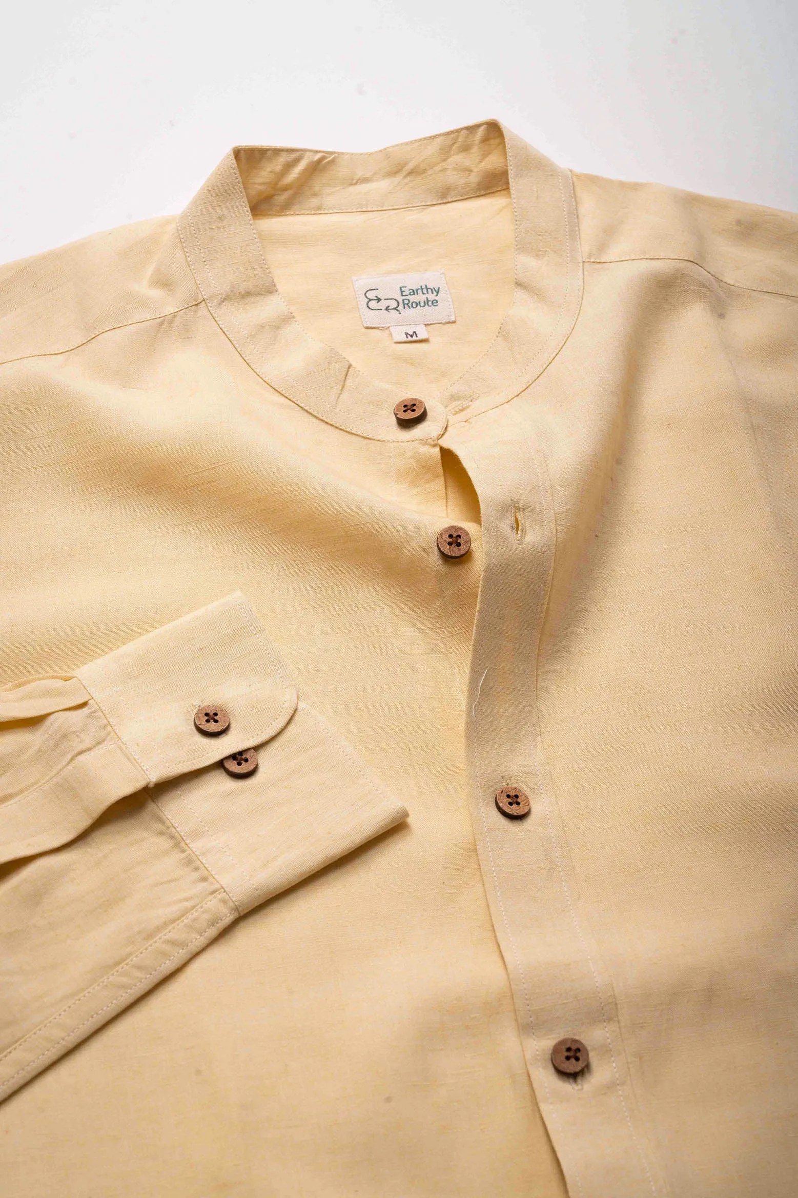 Lemon Gold · Mandarin Collar Shirt