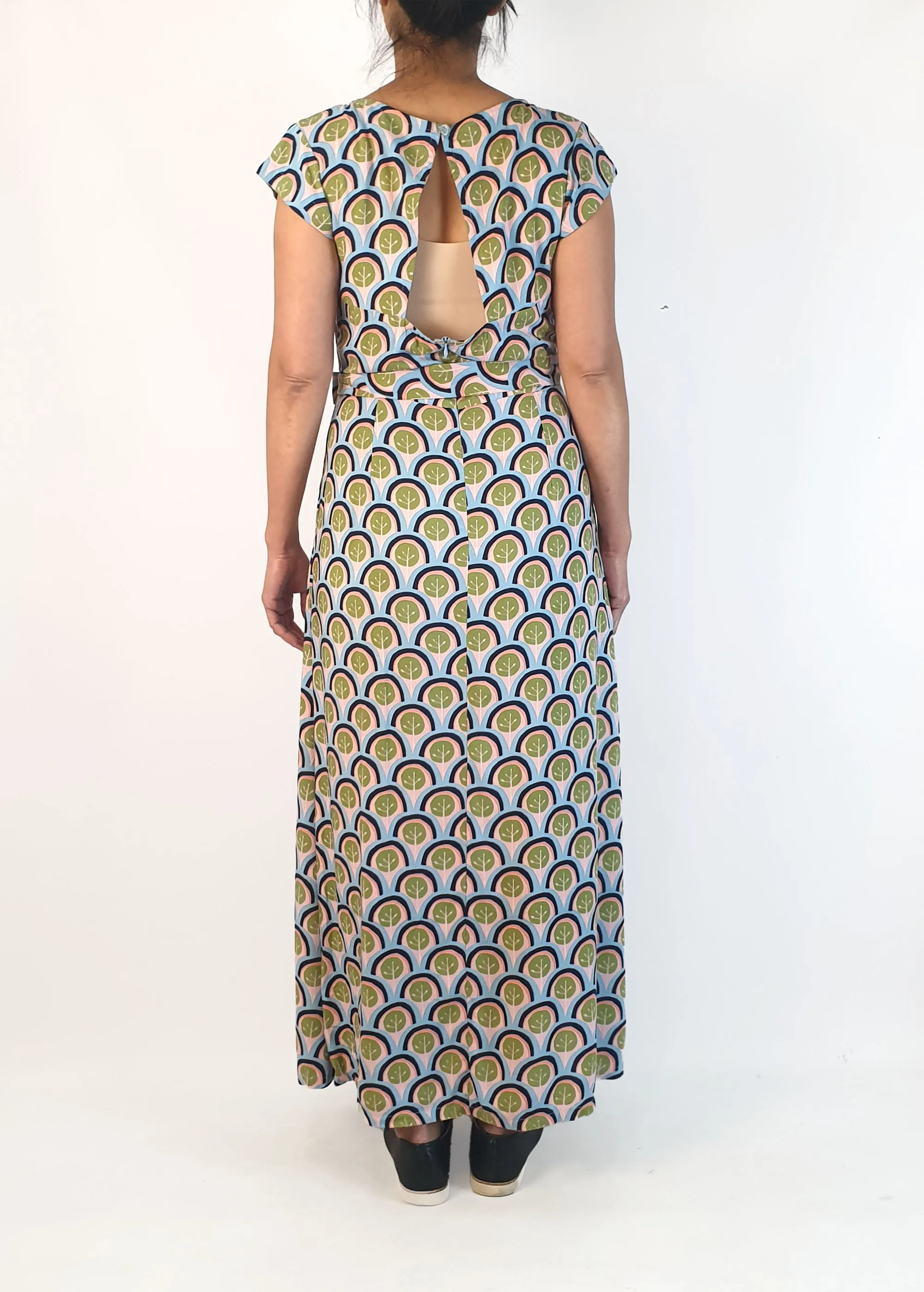 Leonard St blue-based unique print dress size 10
