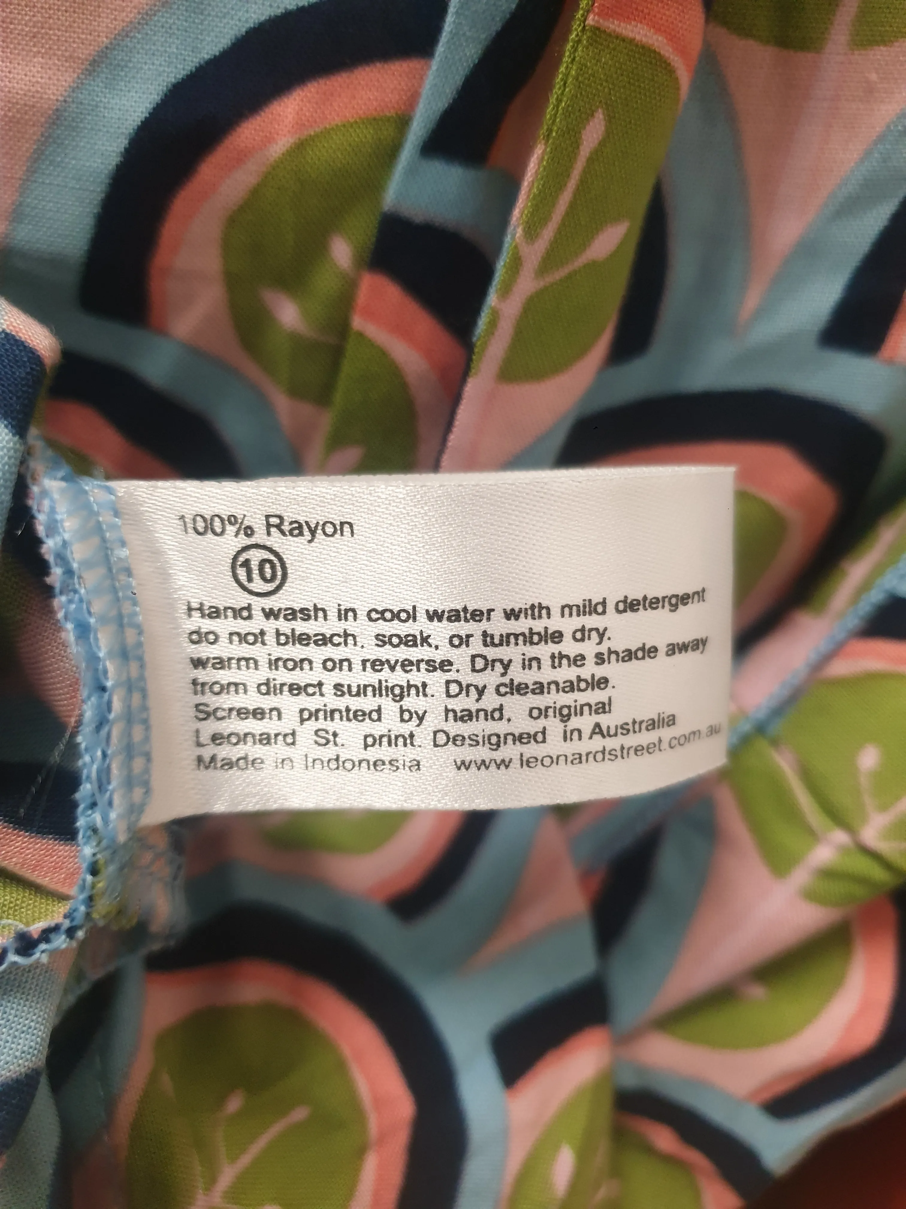 Leonard St blue-based unique print dress size 10