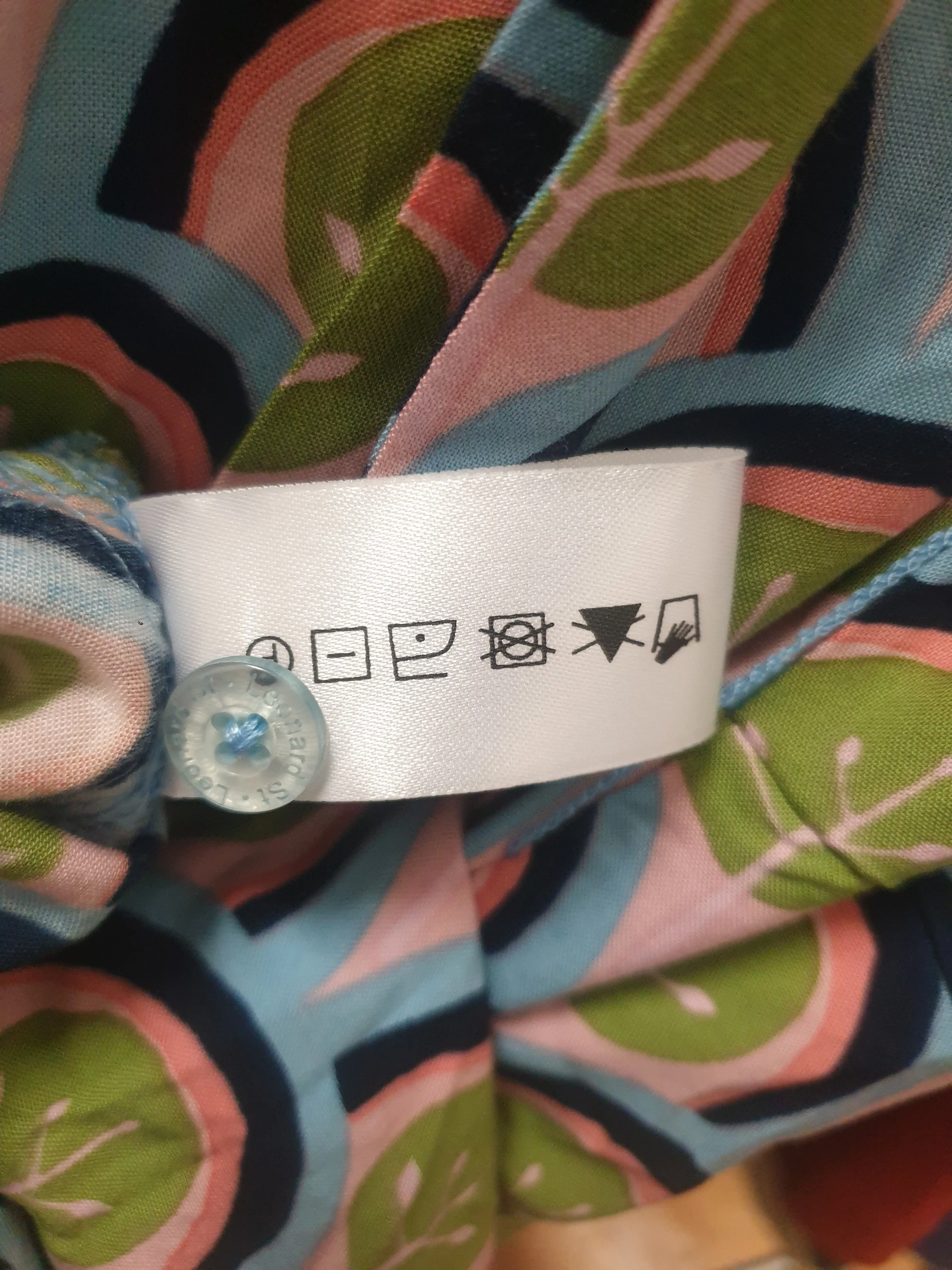 Leonard St blue-based unique print dress size 10