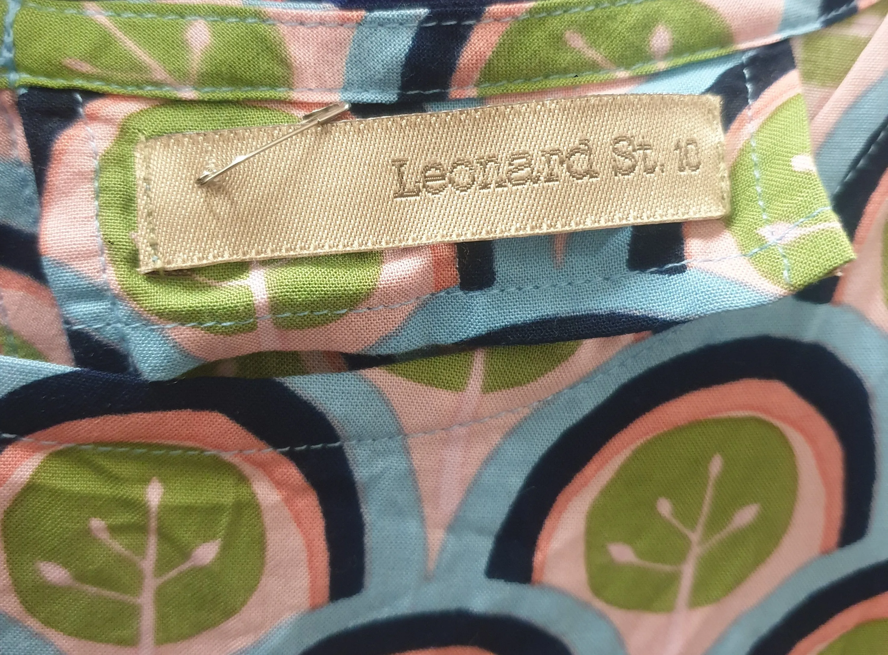 Leonard St blue-based unique print dress size 10