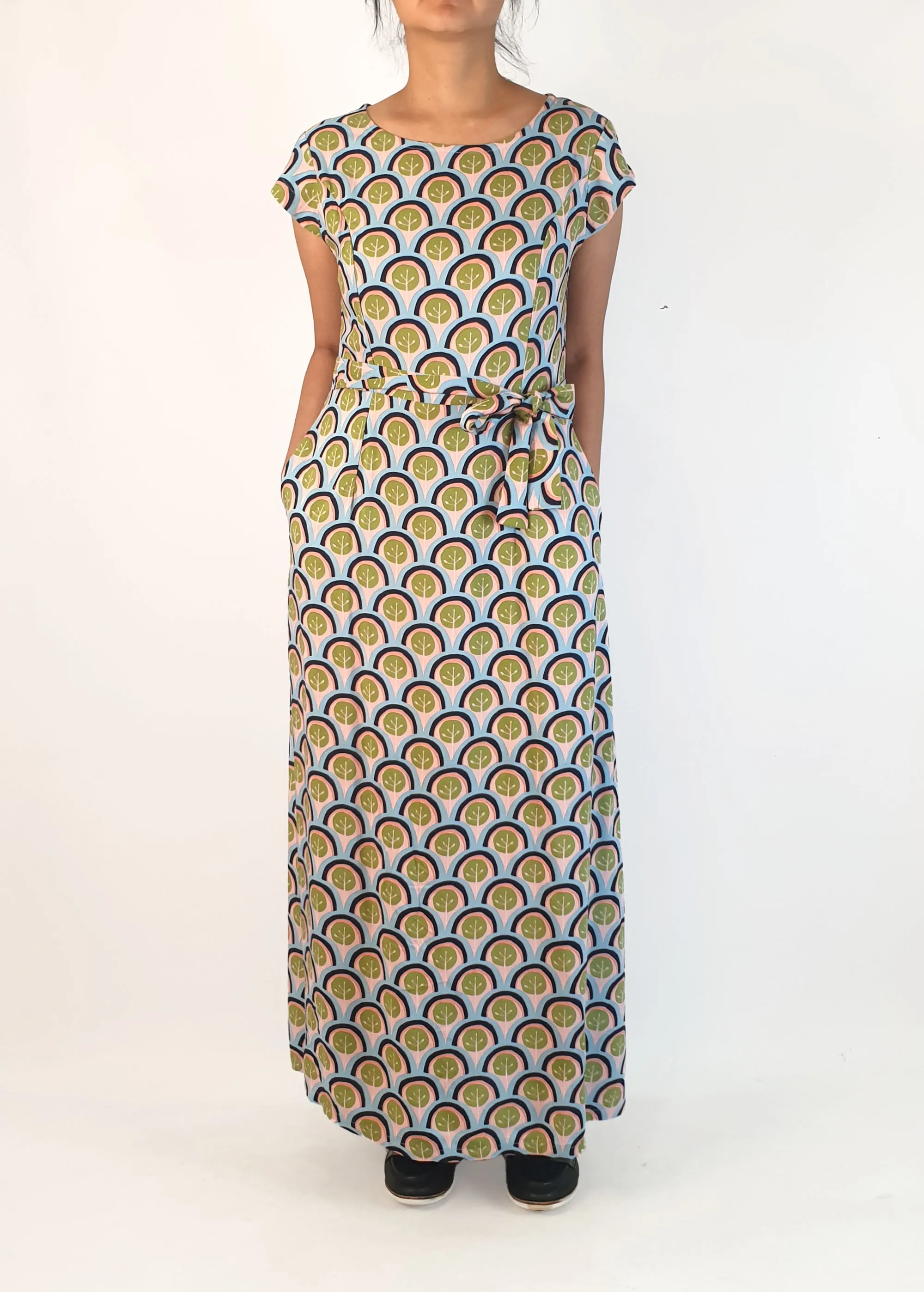 Leonard St blue-based unique print dress size 10