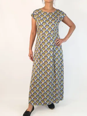 Leonard St blue-based unique print dress size 10