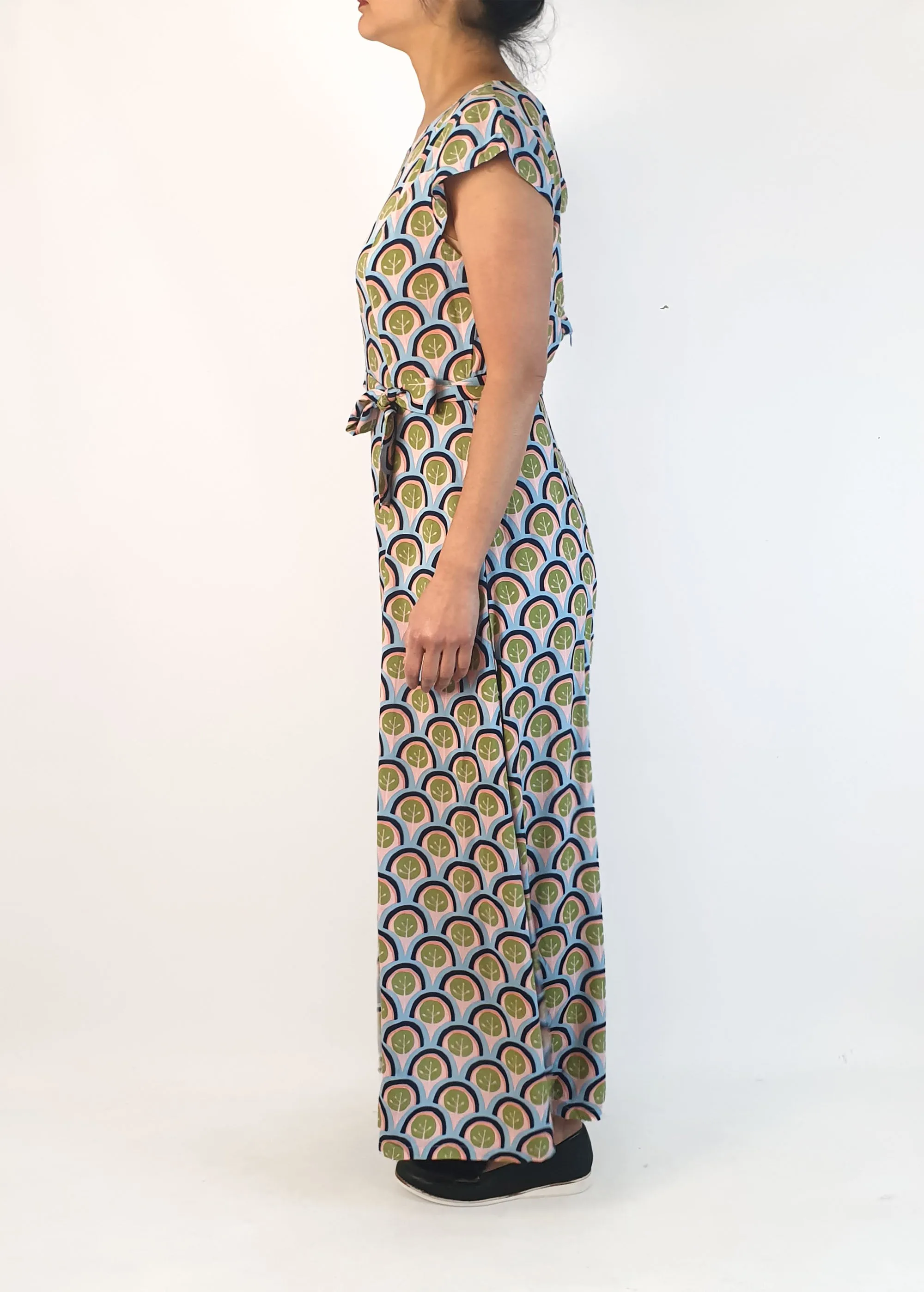 Leonard St blue-based unique print dress size 10