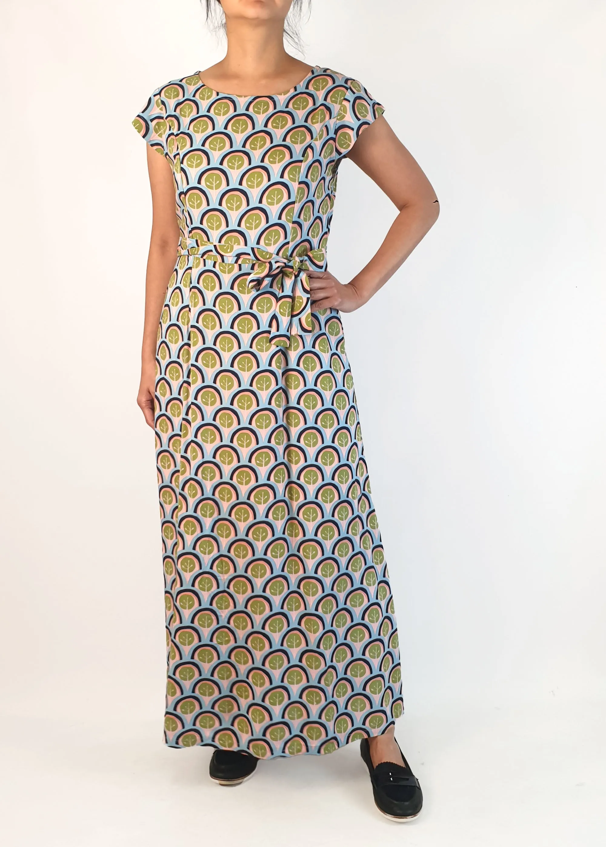 Leonard St blue-based unique print dress size 10
