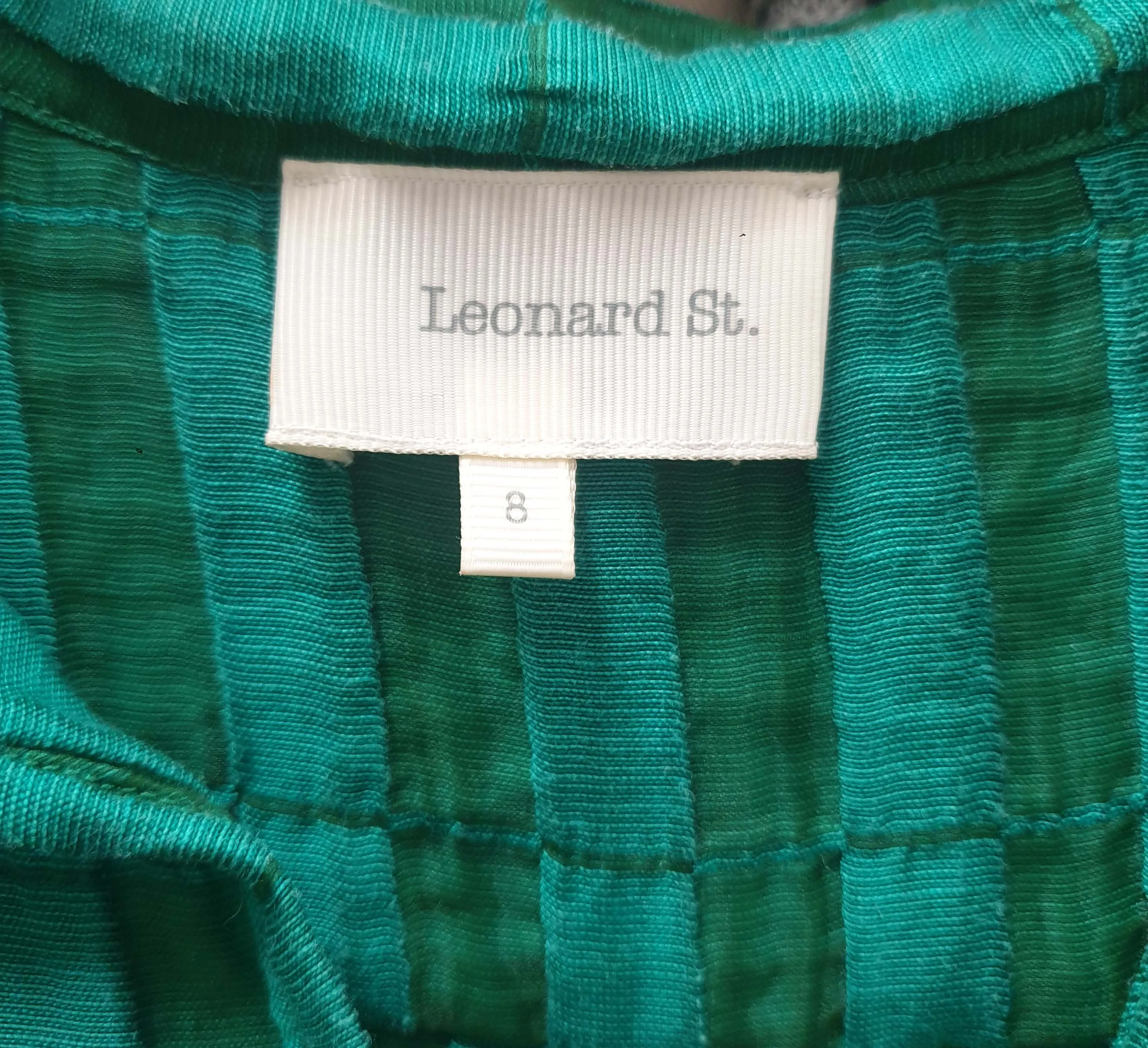 Leonard St green striped 3/4 sleeve top size 8