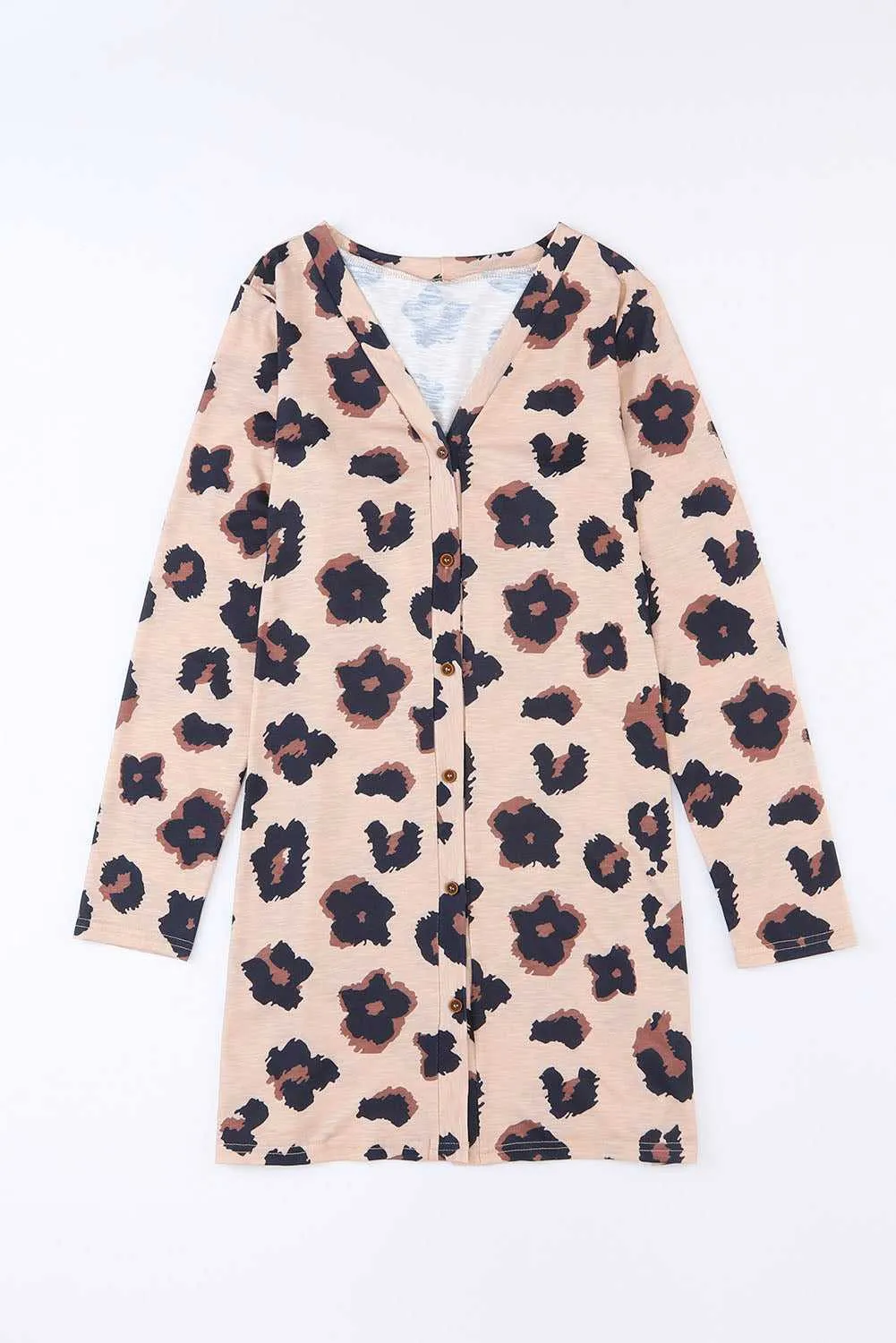 Leopard Printed Open Front Cardigan
