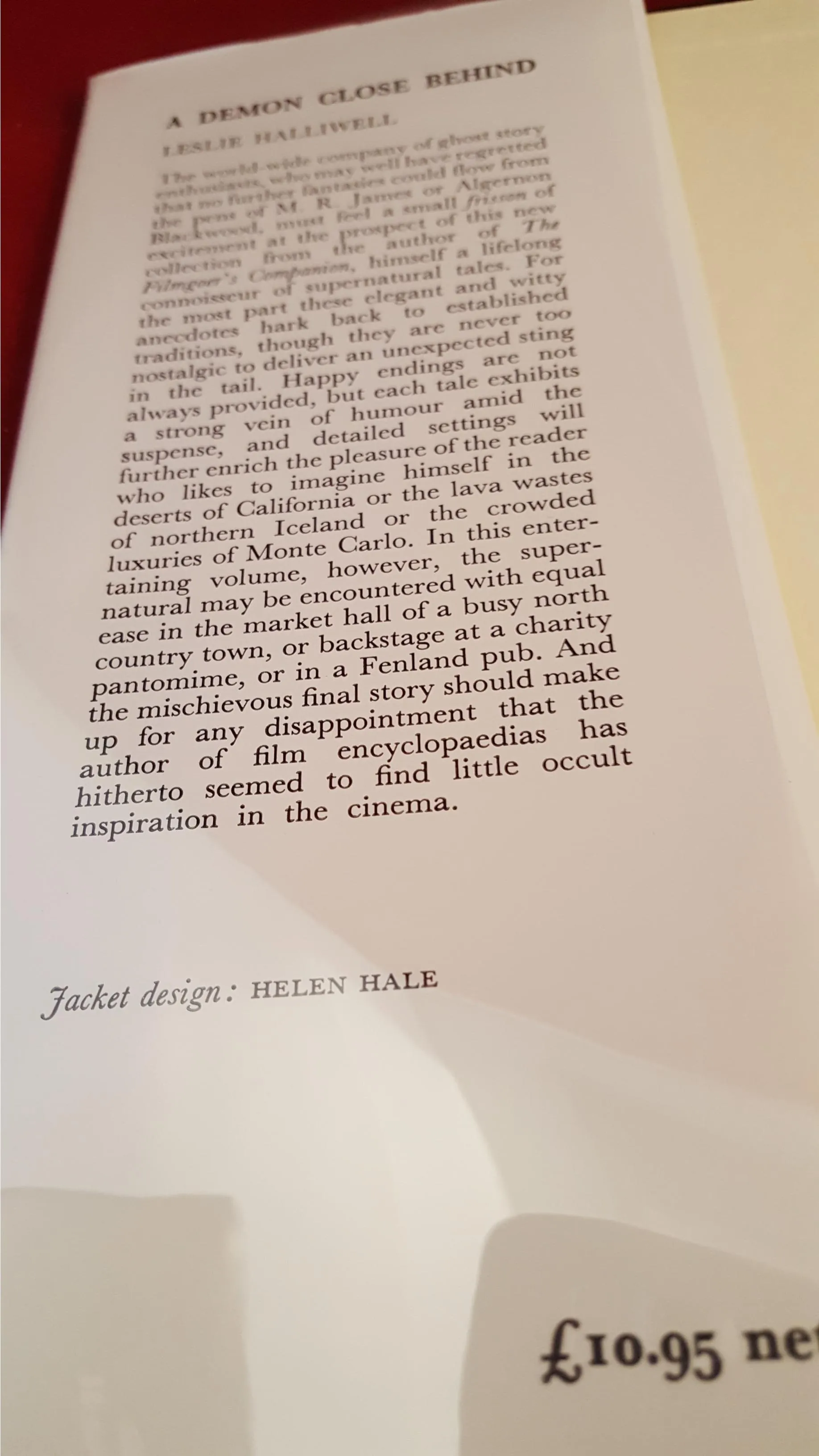 Leslie Halliwell - (2 books)A Demon On The Stair & A Demon Close Behind, Hale, 1987/88, 1st