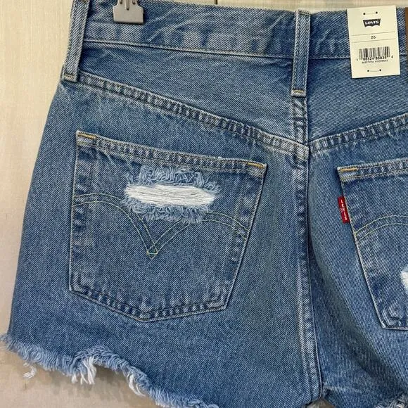 LEVI'S  x URBAN OUTFITTERS 501 Jean Shorts Size 26 NWT Distressed Denim Cutoffs