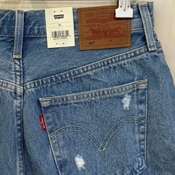 LEVI'S  x URBAN OUTFITTERS 501 Jean Shorts Size 26 NWT Distressed Denim Cutoffs