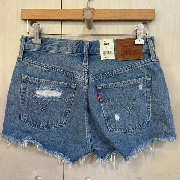 LEVI'S  x URBAN OUTFITTERS 501 Jean Shorts Size 26 NWT Distressed Denim Cutoffs