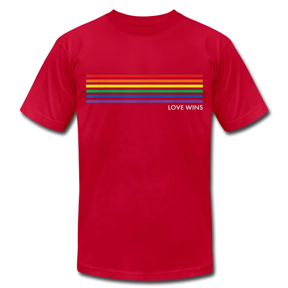 LGBTQ Rainbow Pride Flag Stripes Love Wins Men's/Unisex Premium Adult T-Shirt