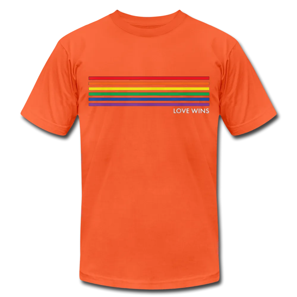 LGBTQ Rainbow Pride Flag Stripes Love Wins Men's/Unisex Premium Adult T-Shirt