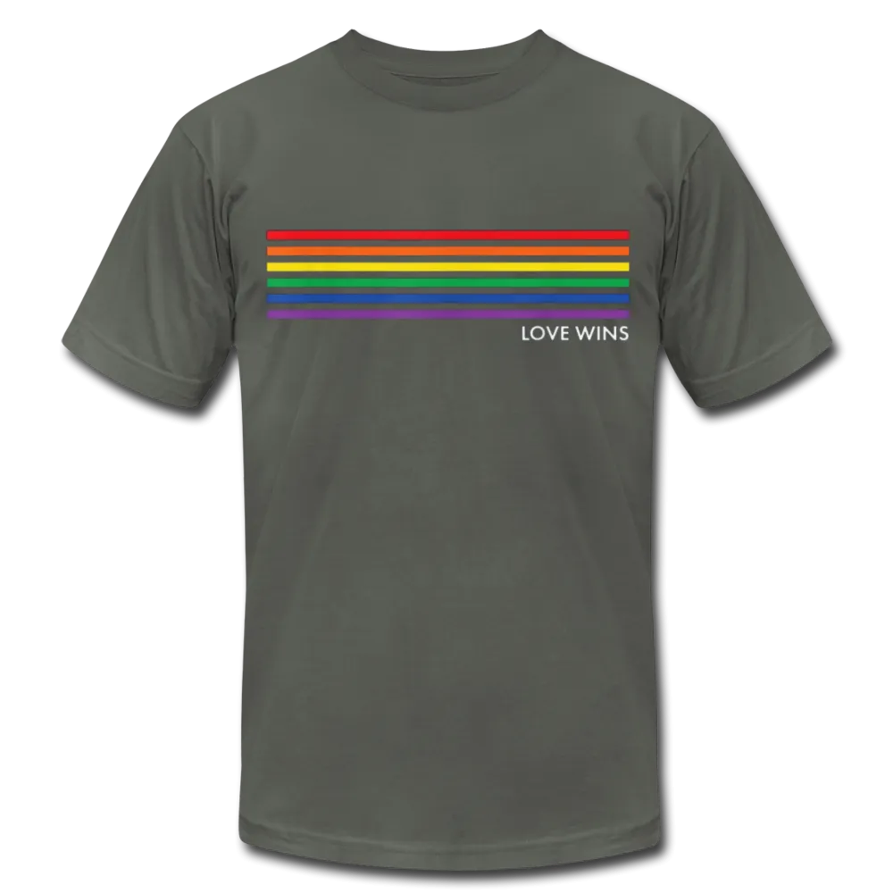 LGBTQ Rainbow Pride Flag Stripes Love Wins Men's/Unisex Premium Adult T-Shirt