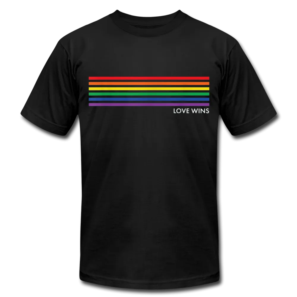 LGBTQ Rainbow Pride Flag Stripes Love Wins Men's/Unisex Premium Adult T-Shirt