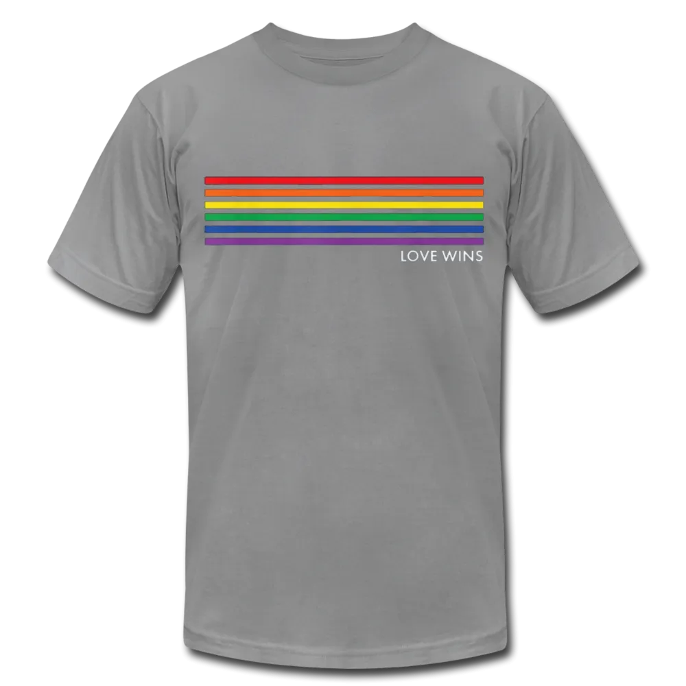 LGBTQ Rainbow Pride Flag Stripes Love Wins Men's/Unisex Premium Adult T-Shirt