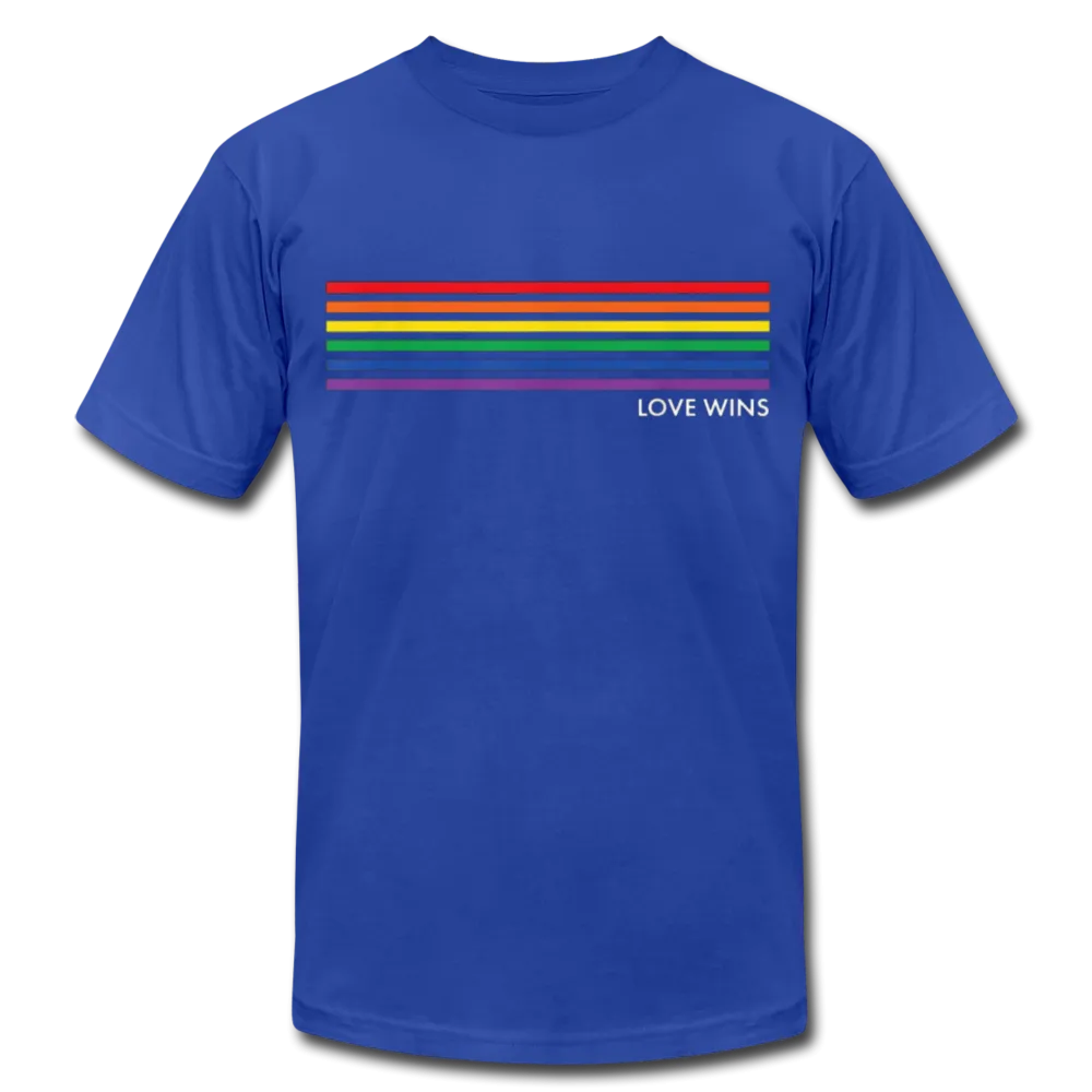LGBTQ Rainbow Pride Flag Stripes Love Wins Men's/Unisex Premium Adult T-Shirt