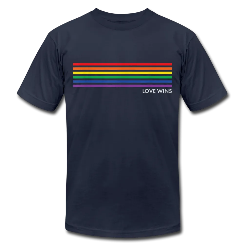 LGBTQ Rainbow Pride Flag Stripes Love Wins Men's/Unisex Premium Adult T-Shirt