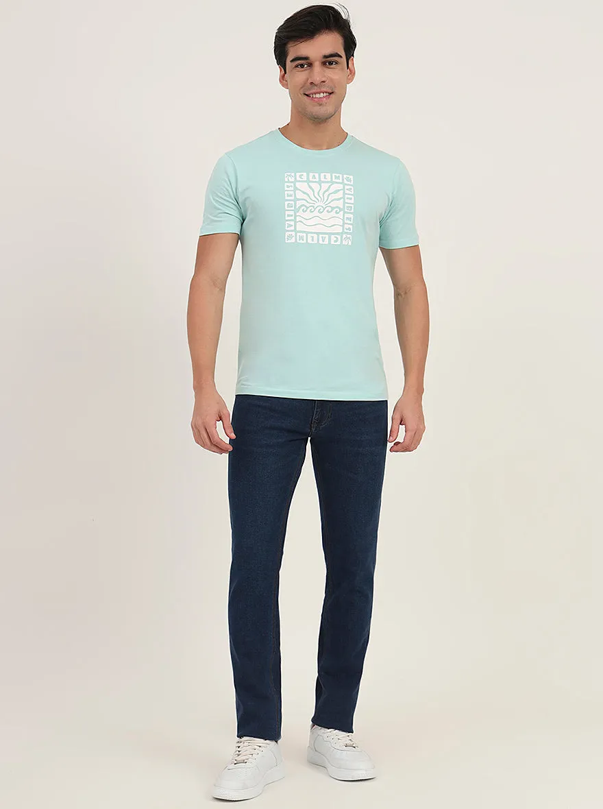 Light Blue Washed Narrow Fit Jeans | Greenfibre