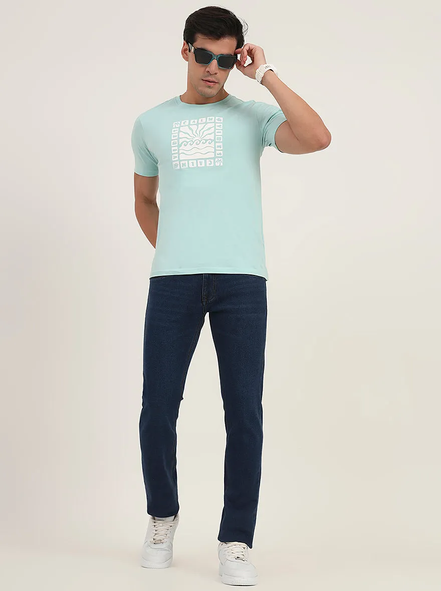 Light Blue Washed Narrow Fit Jeans | Greenfibre