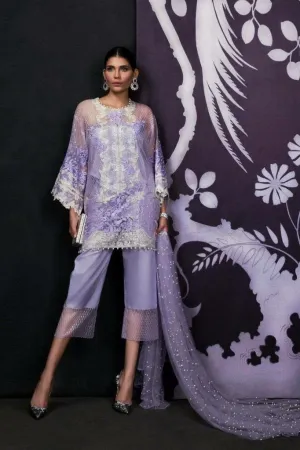 Lilac light Purple Color Net Embroidered Dress by Sana Safinaz - E509