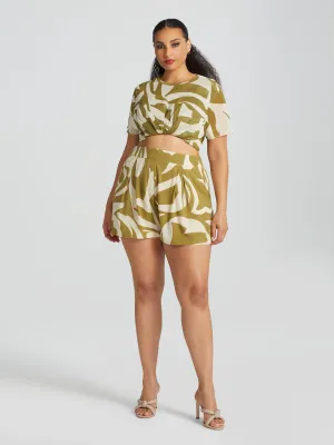 Liliana Printed Wide-Leg Shorts