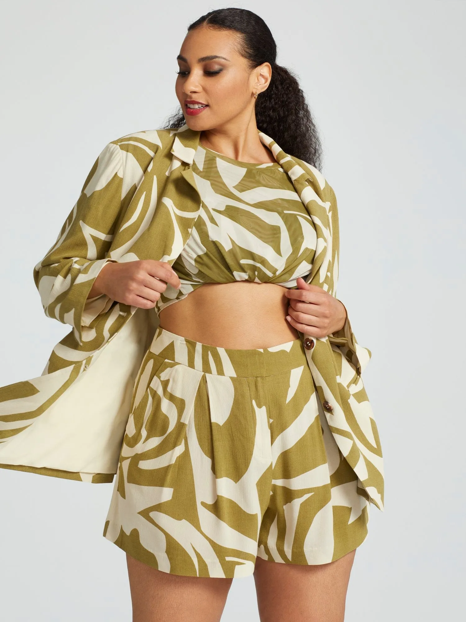 Liliana Printed Wide-Leg Shorts