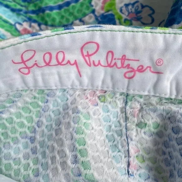 Lilly Pulitzer Blue Bay Coasting Buttercup Shorts Size 4