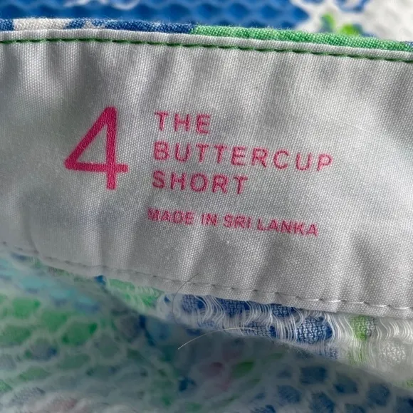 Lilly Pulitzer Blue Bay Coasting Buttercup Shorts Size 4