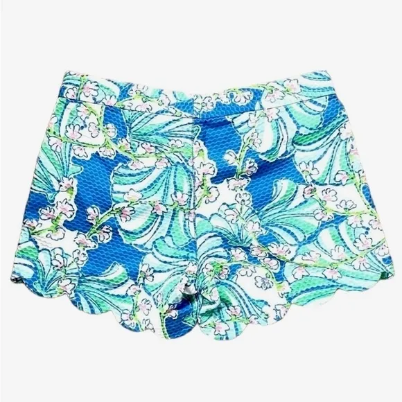 Lilly Pulitzer Blue Bay Coasting Buttercup Shorts Size 4