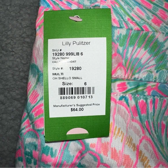 Lilly Pultizer Womens The Callahan Shorts 6 Oh Shello Small Seashells Beach NWT