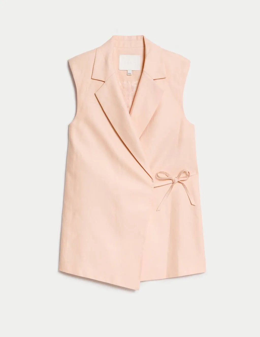 Linen Blend Tie Fastening Waistcoat