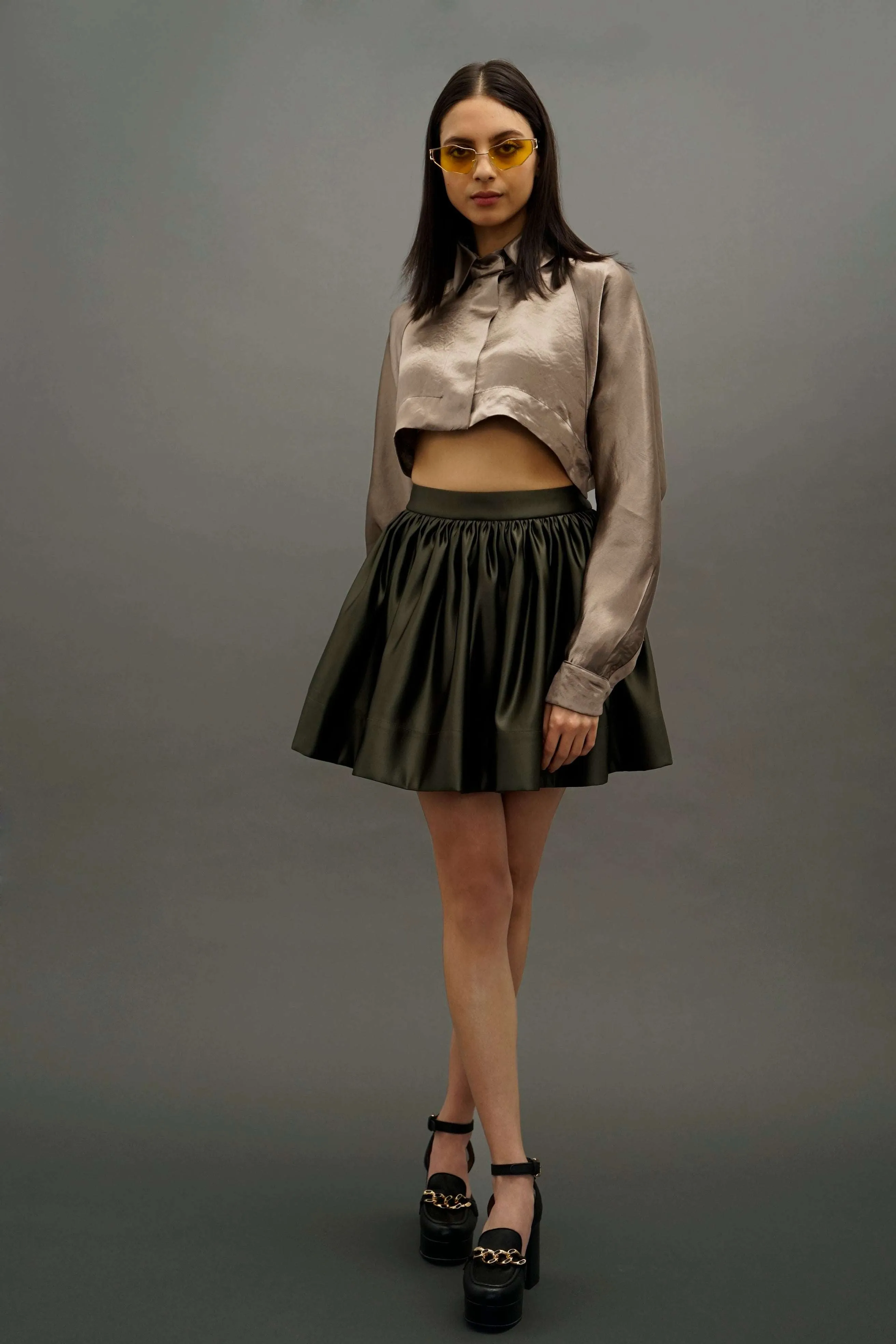Lore Minimalistic Champagne Long Sleeve Shrug