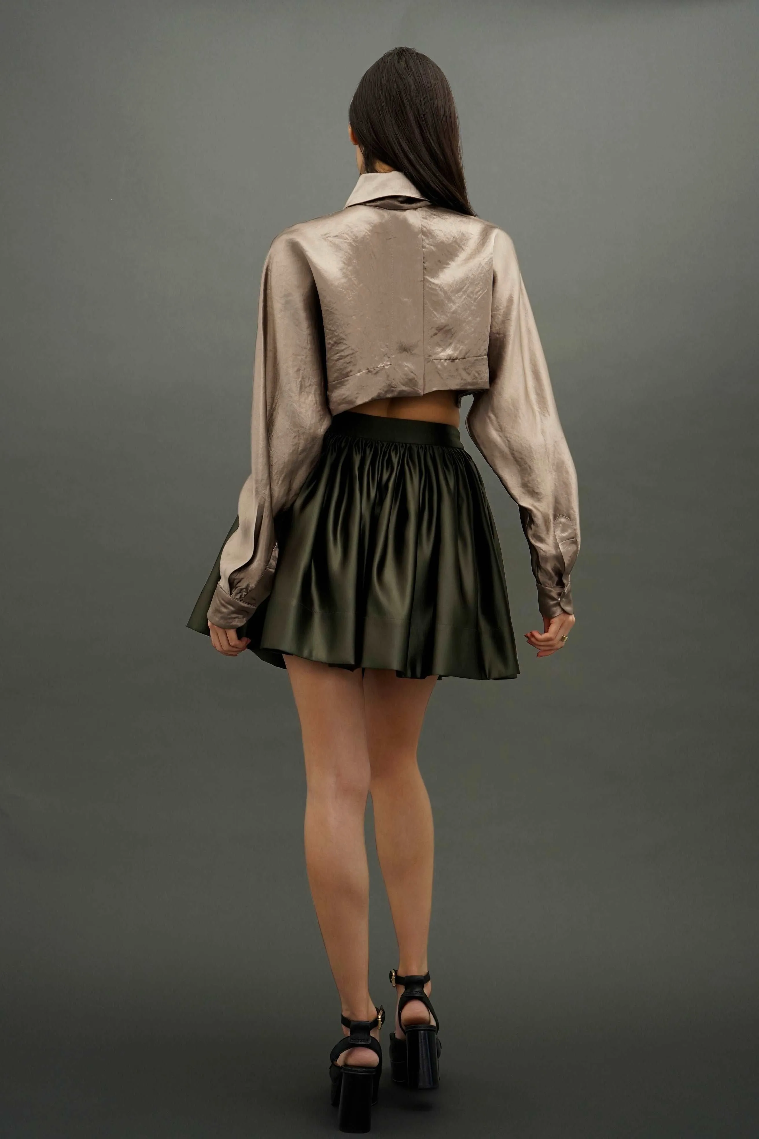 Lore Minimalistic Champagne Long Sleeve Shrug