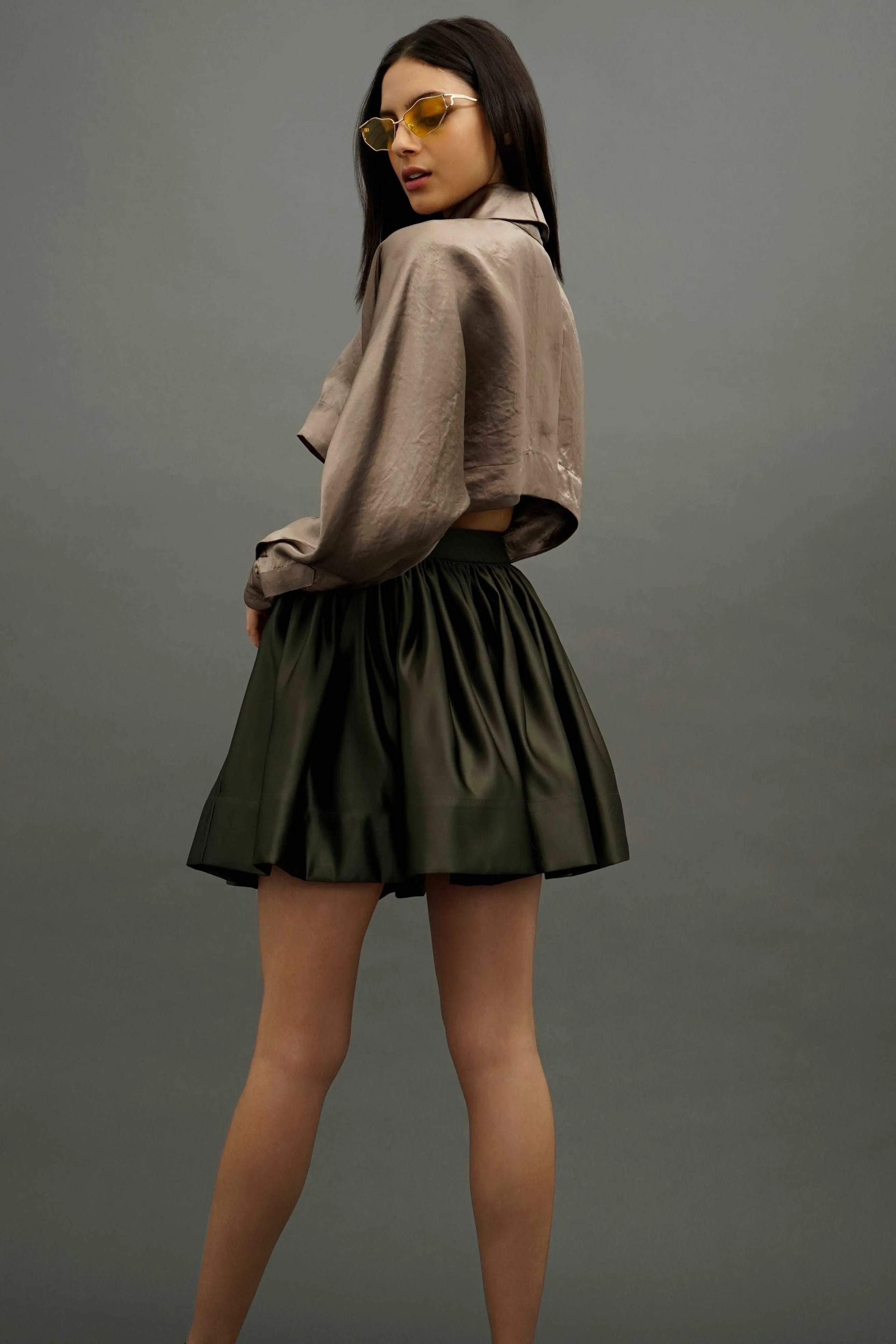 Lore Minimalistic Champagne Long Sleeve Shrug