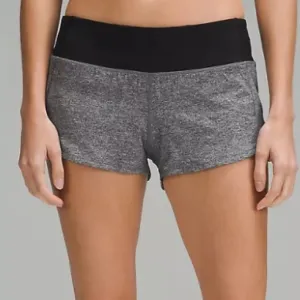 Lululemon, Grey and Black Speed Up Shorts, Size 10, 2.5” Inseam EUC