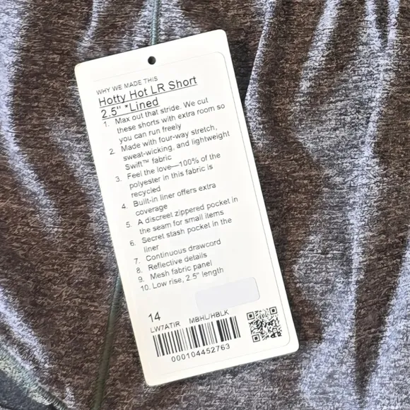 Lululemon Hotty Hot LR 2.5 Brief Lined Shorts, Gray, 14