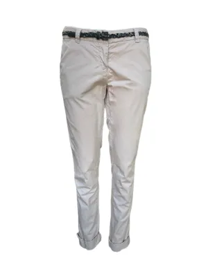 Maison Scotch Women's Light Pink Belted Chinos Pants #801 NWT