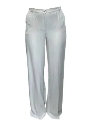 MARINA RINALDI Women's Grey Reale Original Straight Pants $510 NWT