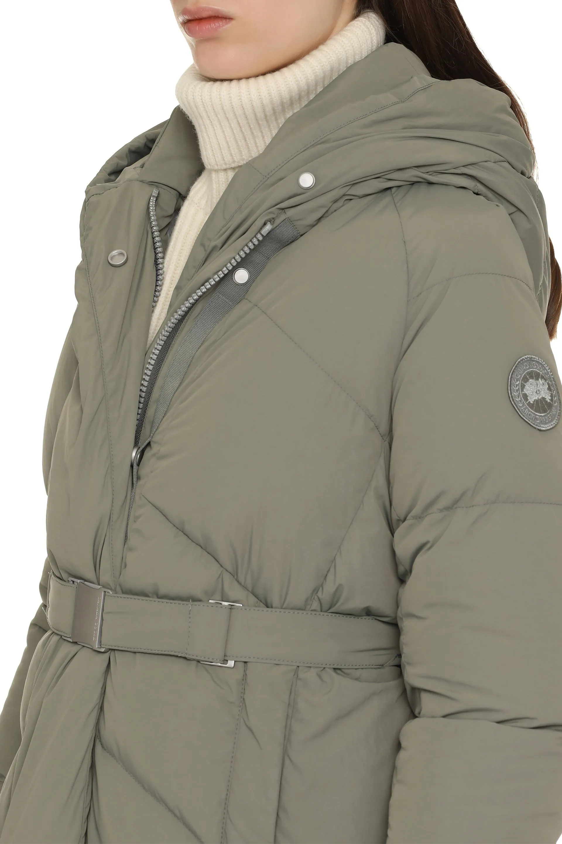 Marlow long hooded down jacket