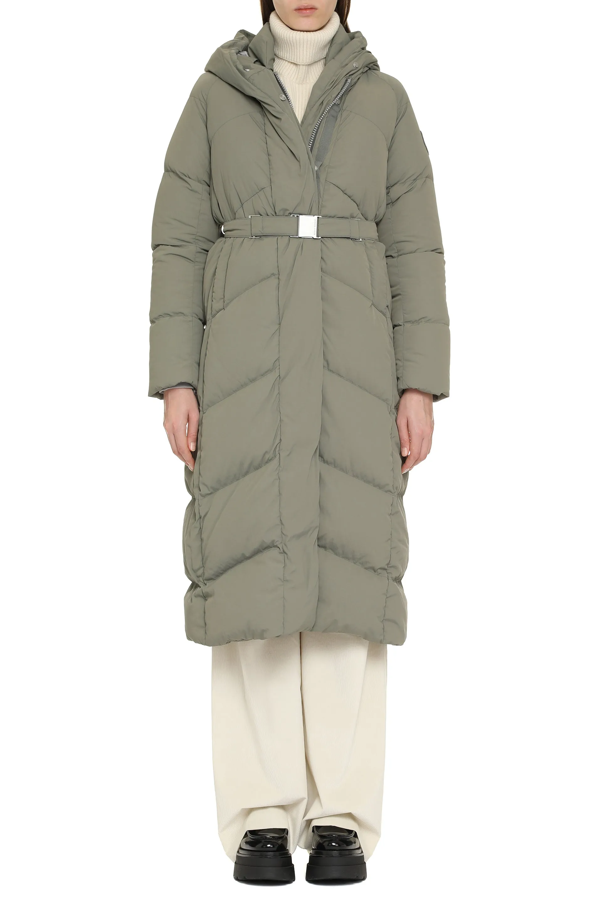 Marlow long hooded down jacket