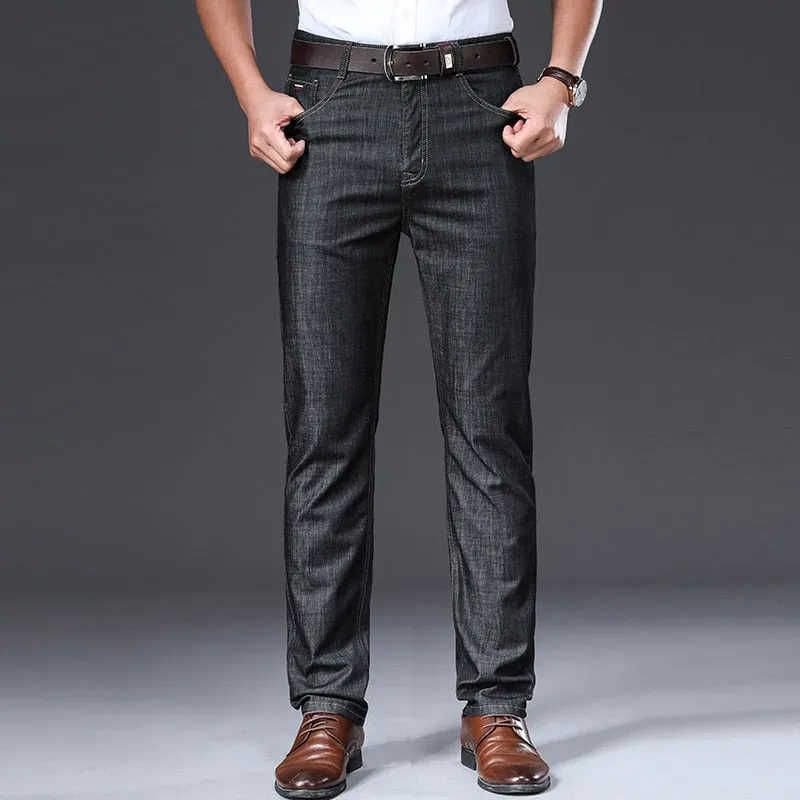 Mason - Mid Waist Straight Cut Denim Jeans