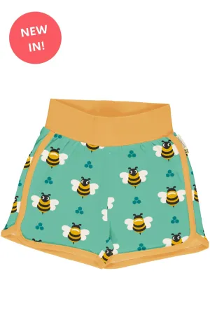 Maxomorra Organic Children's Runner Shorts-  Bee Shorts