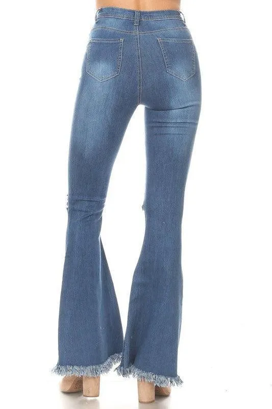 Medium wash flare jeans