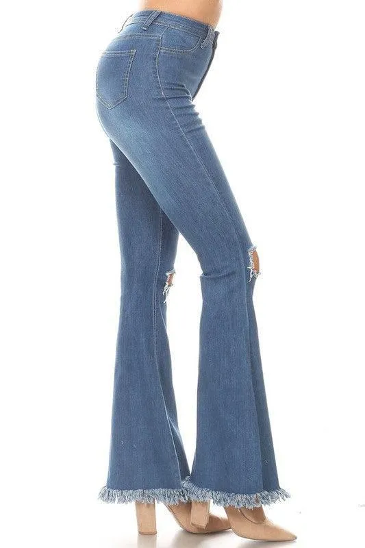 Medium wash flare jeans