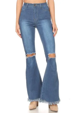 Medium wash flare jeans