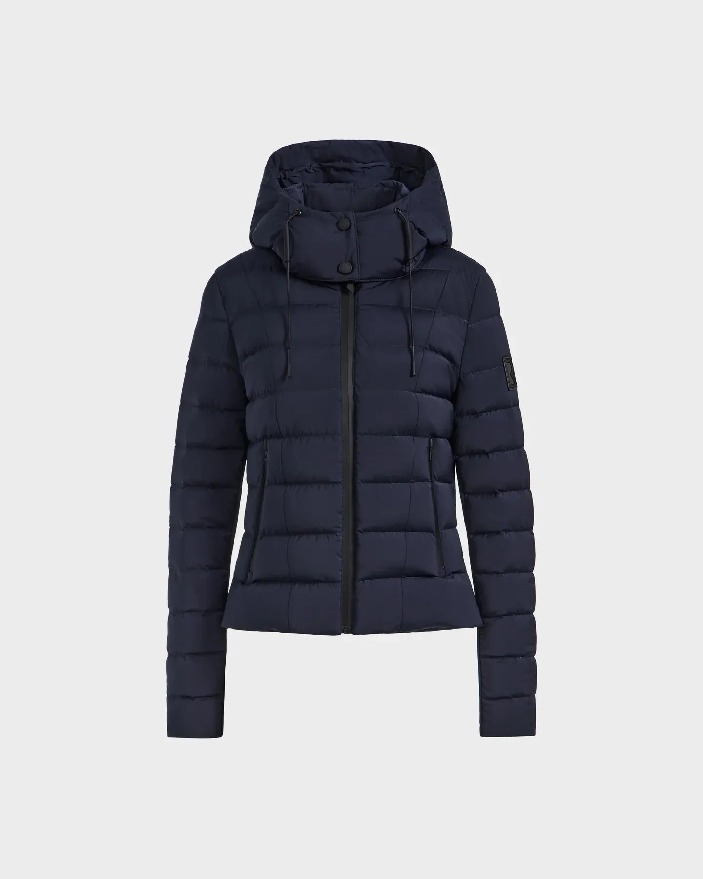 Melissa Removeable Hood Matte Lightweight Down Jacket - Navy